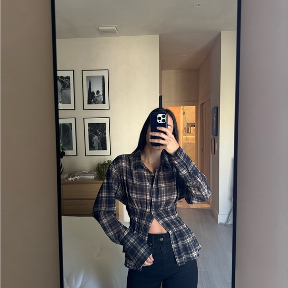 Bronze Snake Plaid Button-Up Shirt - Picture 3 of 3